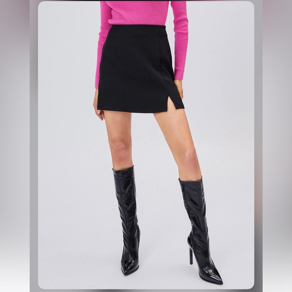 Cider HIGH WAIST ZIP UP SPLIT MINI SKIRT m VP-20